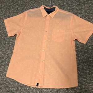 “Even Tide” peach short sleeve button up. XL - Slim Fit